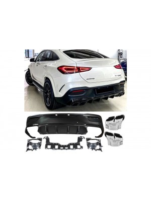 Zadní difuzor Mercedes Benz GLE Coupe C167 - hranate koncovky (chrom)